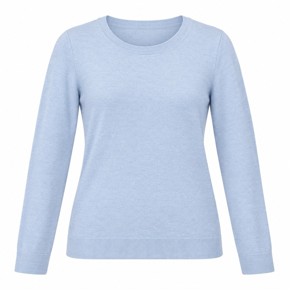 J.Crew Teddie Sweater Size S Light Blue Classic Preppy Crew Neck Minimalist Soft